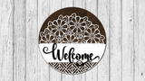 Welcome Interchangeable Top and Bottom Door Hanger  - Finished