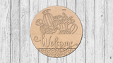 Welcome Interchangeable Top and Bottom Door Hanger - DIY Unfinished Kit - Lvl 1