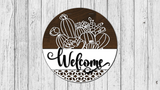 Welcome Interchangeable Top and Bottom Door Hanger  - Finished