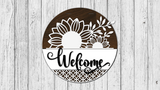 Welcome Interchangeable Top and Bottom Door Hanger  - Finished