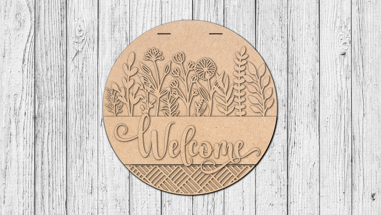 Welcome Interchangeable Top and Bottom Door Hanger - LEVEL 1