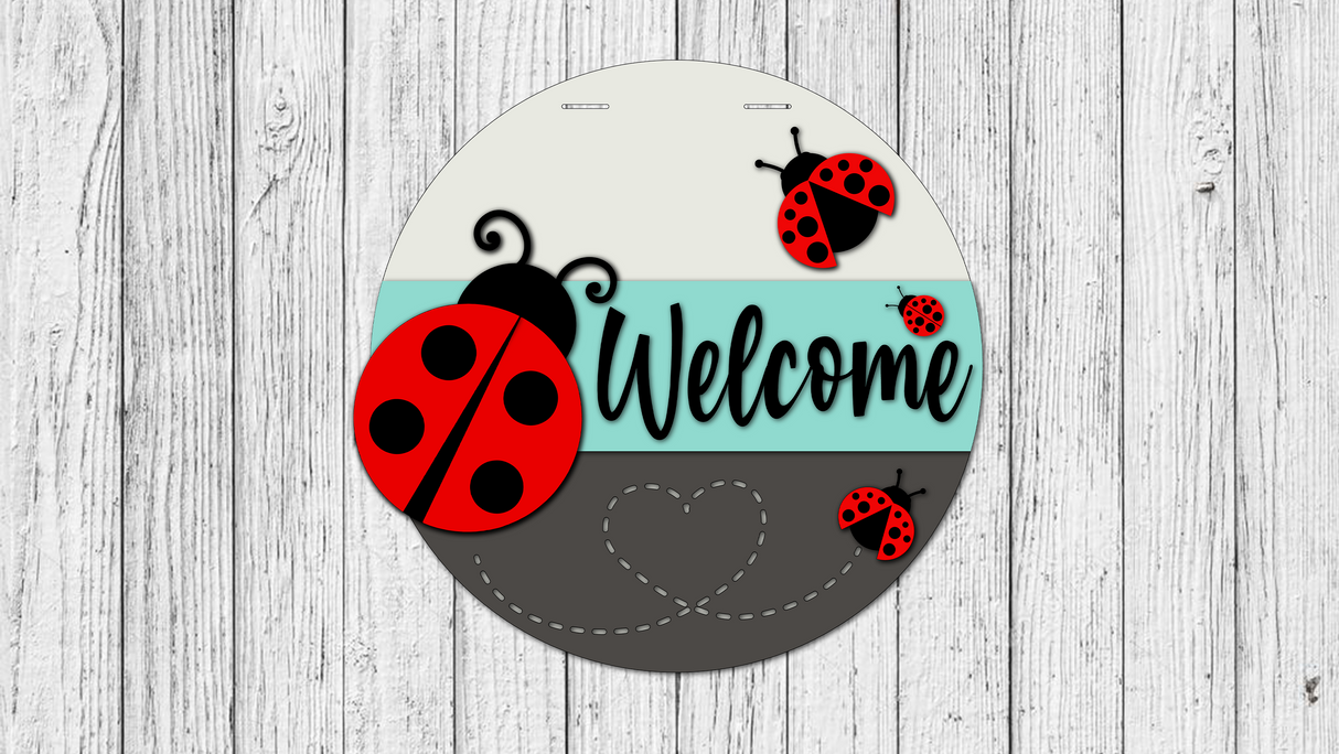 Welcome Ladybugs Door Hanger SVG
