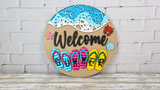Welcome SUMMER Beach Flip Flops Door Hanger - LEVEL 2