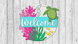 Welcome Sea Turtle Door Hanger
