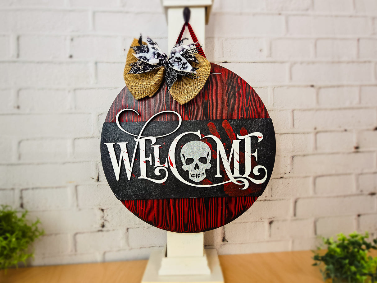 Welcome Skull Door Hanger - LEVEL 1