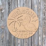 Welcome to our Nest Pelican Door Hanger SVG
