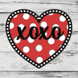 XOXO Polka Dot Heart Door Hanger SVG