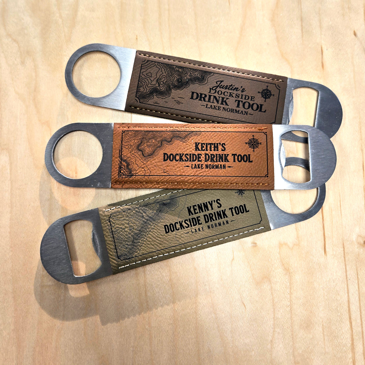 Laser Engravable Leatherette Wrapped Stainless Steel Bottle Opener