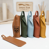 Premium Laserable Leatherette Wine Tote – Single Bottle Gift Bag