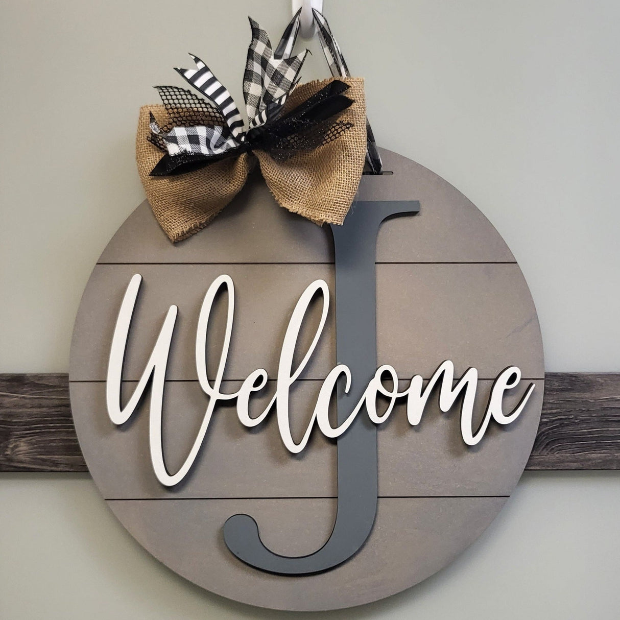 Stained - Monogram Welcome Door Hanger