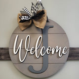 Monogram Welcome Door Hanger - LEVEL 1