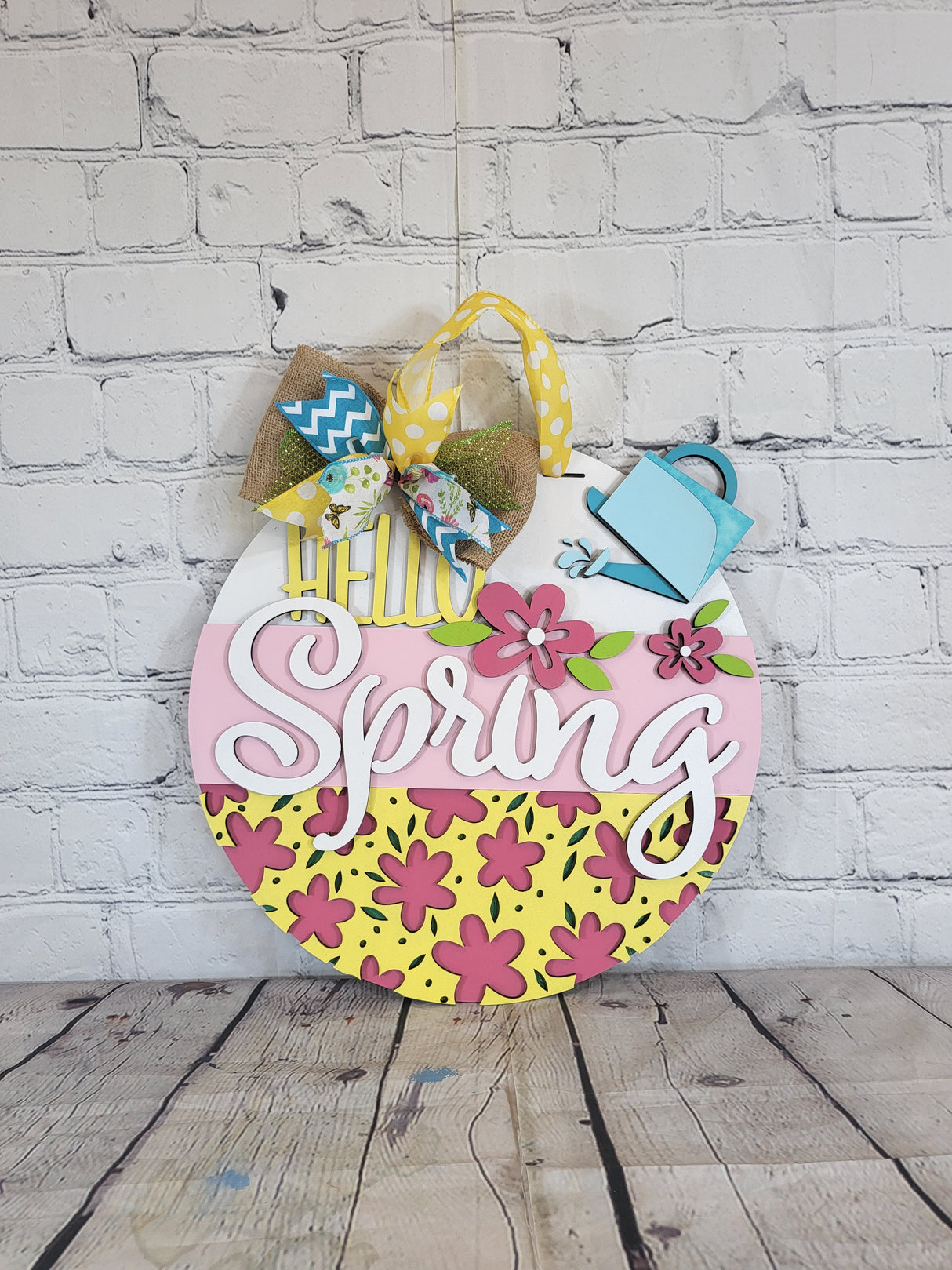 Hello Spring Watering Can Door Hanger Unfinished Kit