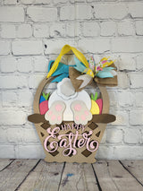 Hello Easter Bunny Butt Basket Door Hanger Unfinished Kit