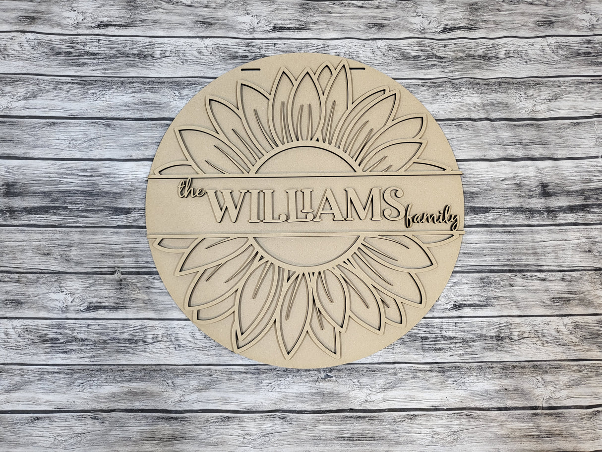 Personalized Sunflower Welcome Sign DIY Unfinished Kit