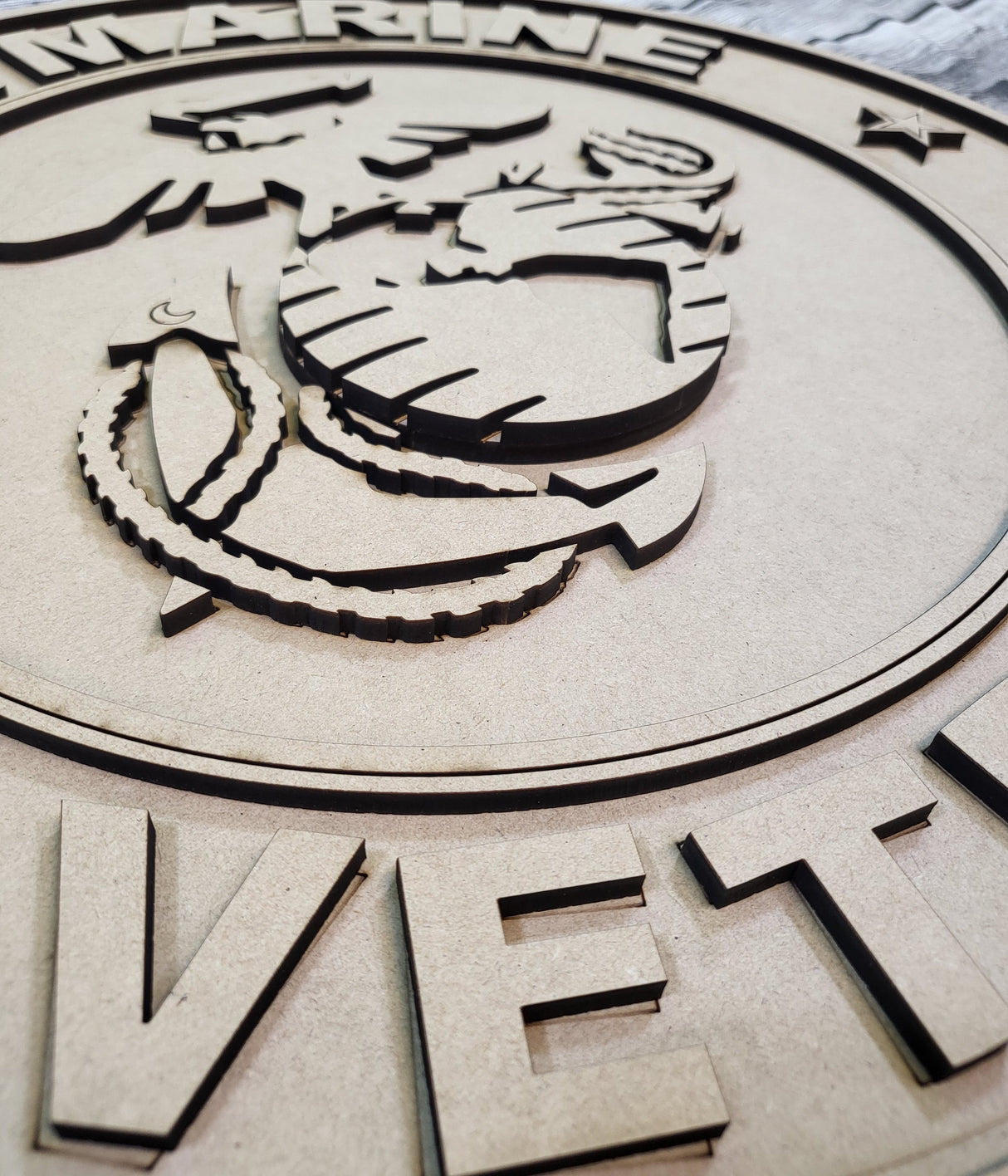 Marine Corps Logo Veteran Door Hanger DIY Unfinished Kit