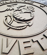 Marine Corps Logo Veteran Door Hanger DIY Unfinished Kit