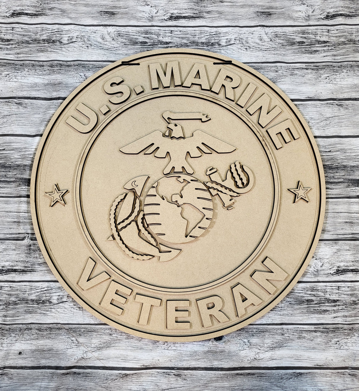 Marine Corps Logo Veteran Door Hanger DIY Unfinished Kit
