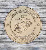 Marine Corps Logo Veteran Door Hanger DIY Unfinished Kit