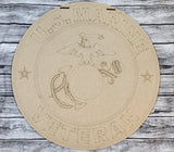 Marine Corps Logo Veteran Door Hanger DIY Unfinished Kit