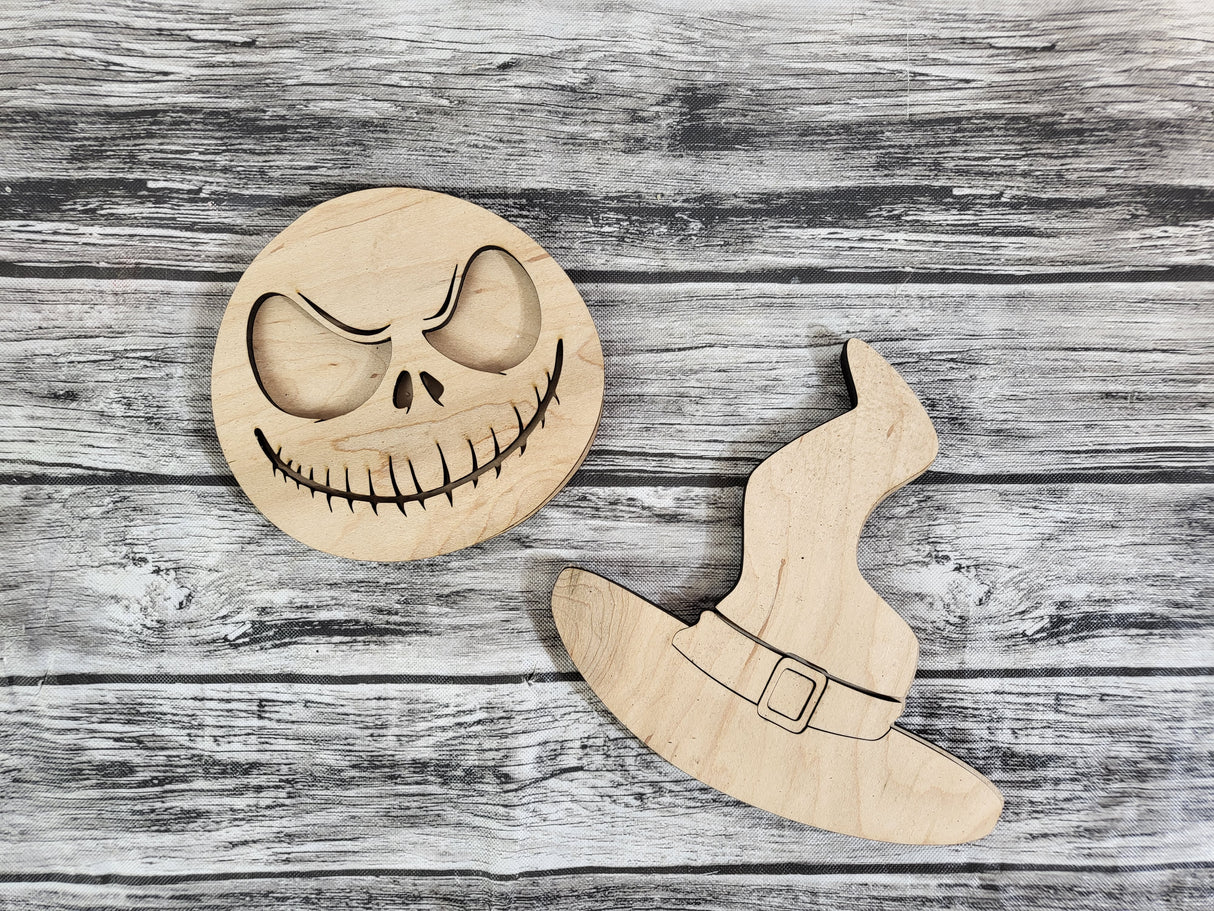 Witches Hat and Jack  standing blocks  DIY Unfinished Kit