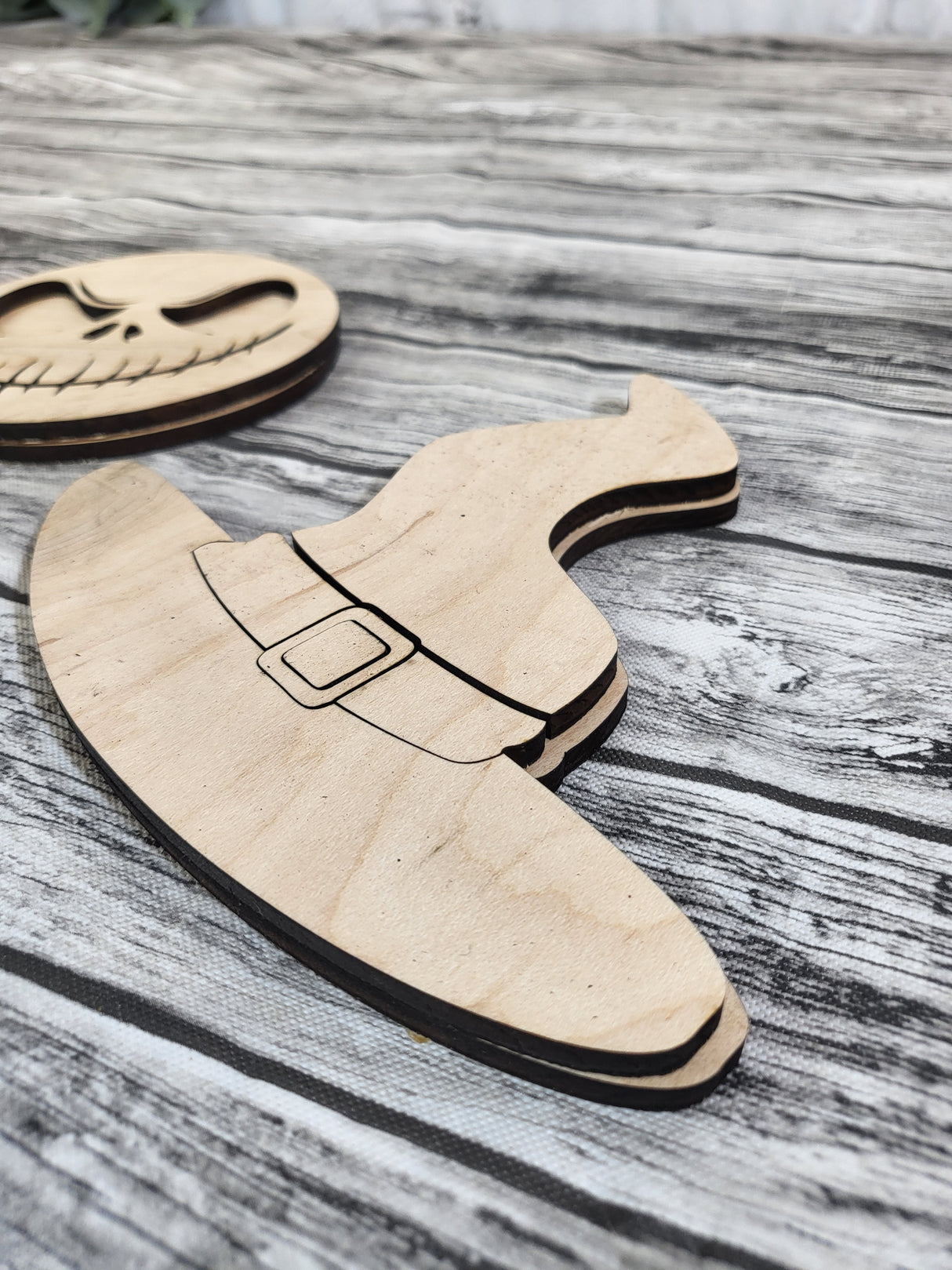 Witches Hat and Jack  standing blocks  DIY Unfinished Kit