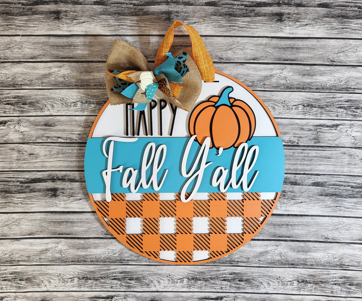 Happy Fall Y'all Buffalo Plaid - Finished