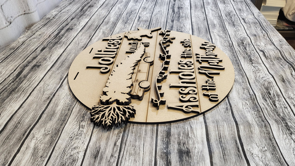 Griswold's Jolliest Bunch of Assholes Door Hanger DIY Unfinished Kit