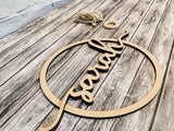 Personalized Name Circle Macrame Wall Hanger DIY Unfinished Kit