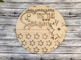 Tis The Season Poinsettia Christmas Door Hanger - LEVEL 1