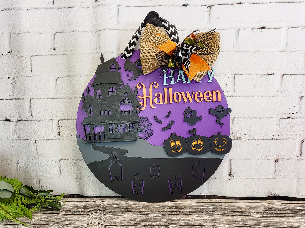 Happy Halloween Haunted Mansion DIY Unfinished Kit