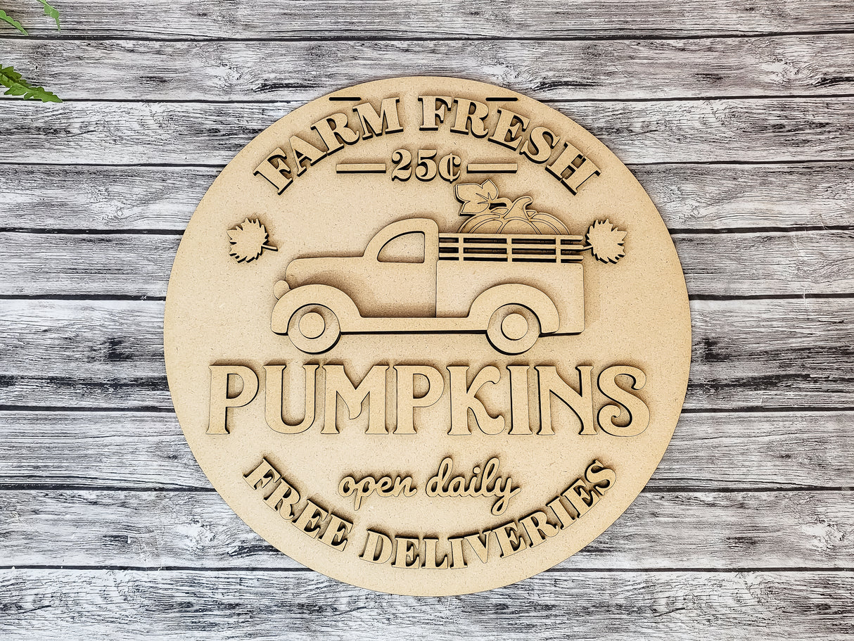 Farm Fresh Pumpkins Truck Door Hanger - LEVEL 2