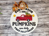 Farm Fresh Pumpkins Truck Door Hanger - Finished