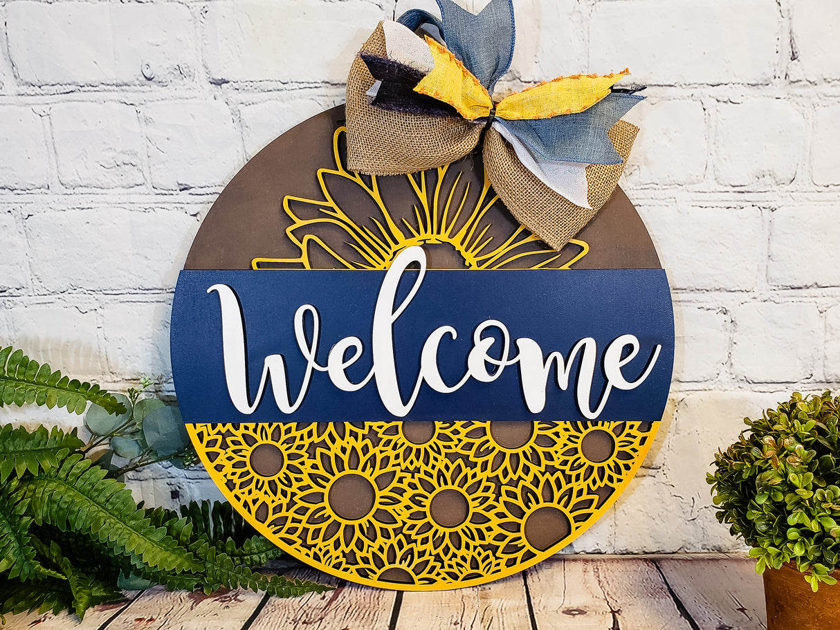 Welcome Sunflower Door Hanger - Lvl 1