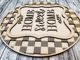 Home Sweet Home Buffalo Plaid Door Hanger - Lvl 1