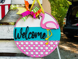 Welcome Flamingo Door Hanger - LEVEL 2
