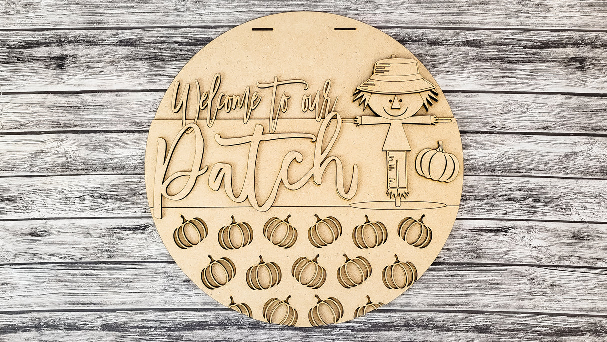 Scarecrow Welcome to our Patch Door Hanger - LEVEL 1