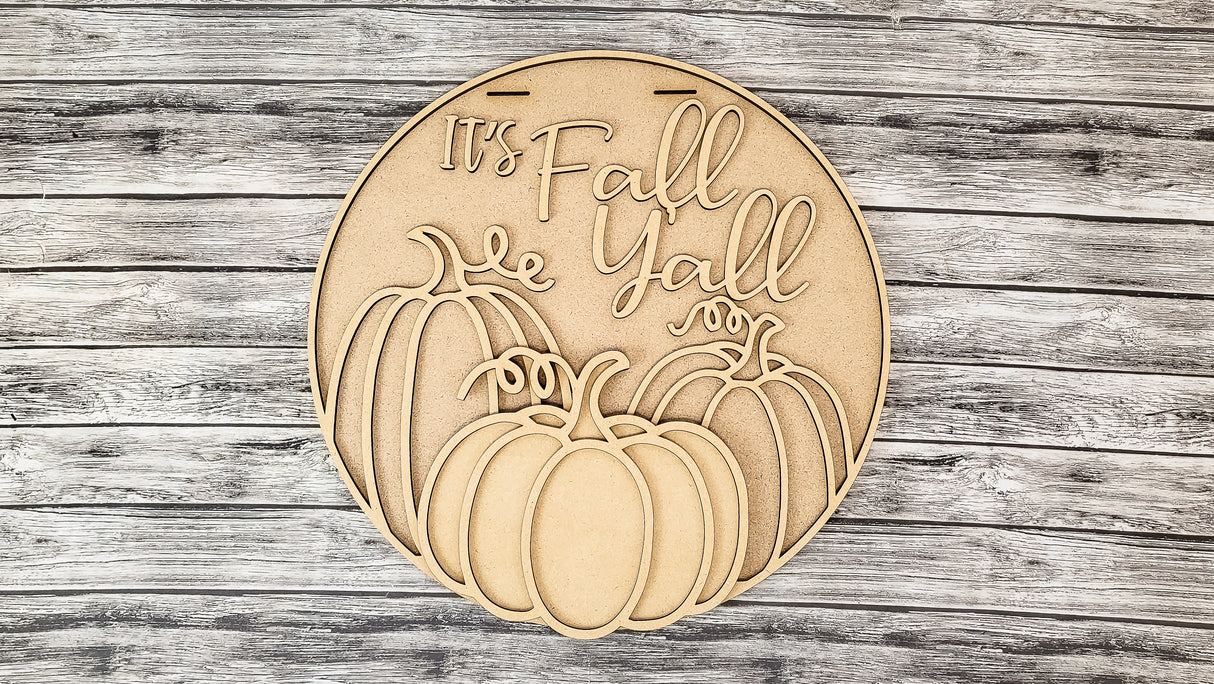 It's Fall Y'all 3 Pumpkins Door Hanger - LEVEL 2