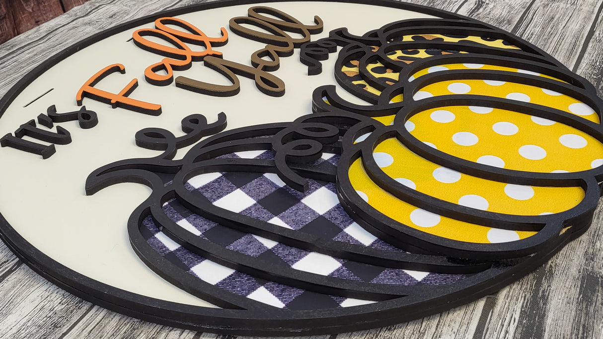 It's Fall Y'all 3 Pumpkins Door Hanger - LEVEL 2