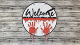 Welcome Let's Talk About Serial Killers Door Hanger DIY Unfinished Kit