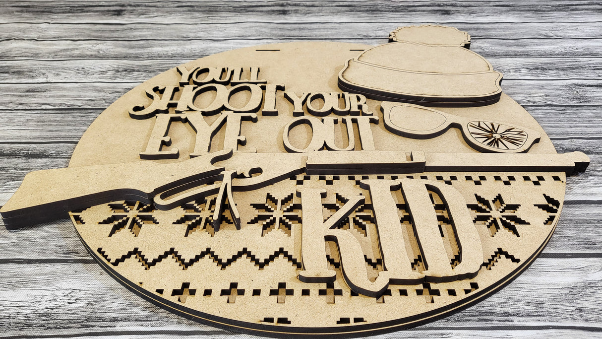 You'll Shoot Your Eye Out Ralphie Door Hanger DIY Unfinished Kit