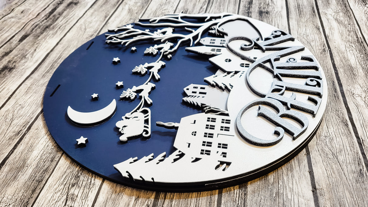 Believe Winter Nightscape Door Hanger - Lvl 2