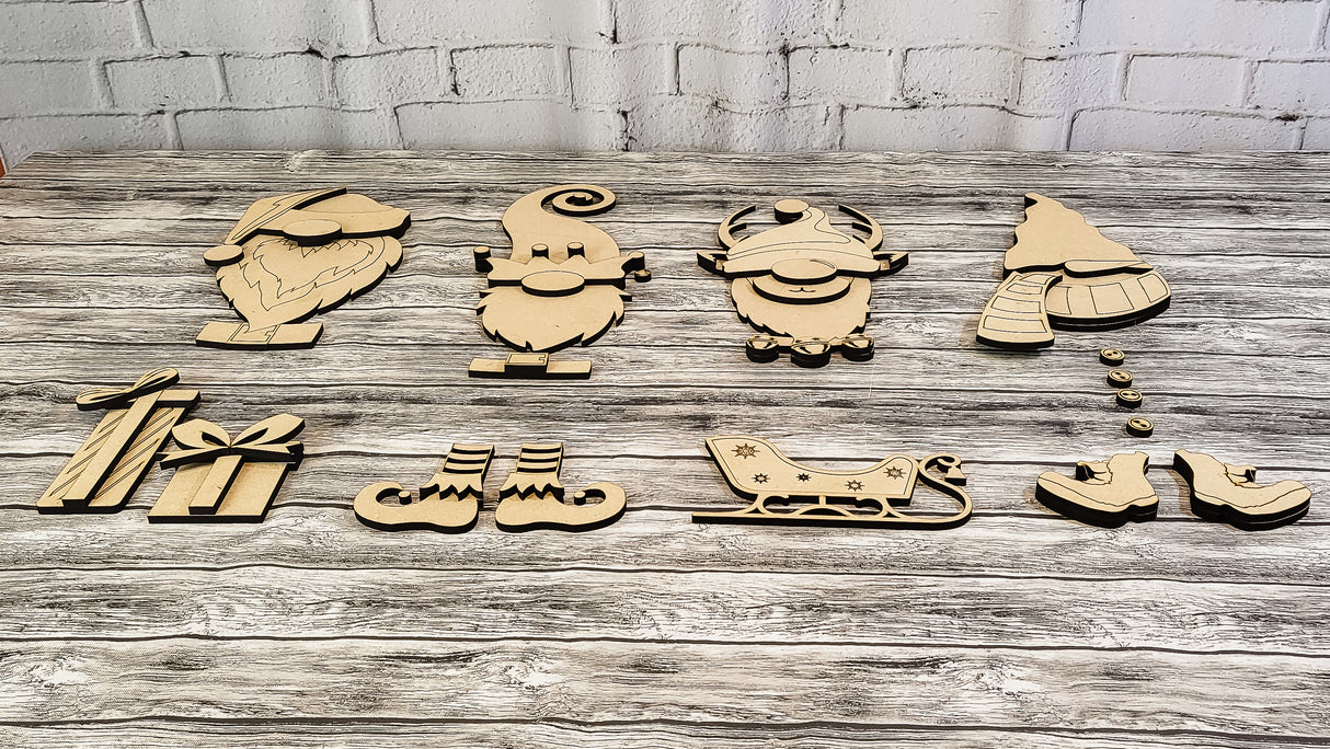 3D Merry Christmas Winter Gnome Porch Leaner DIY Unfinished Kit