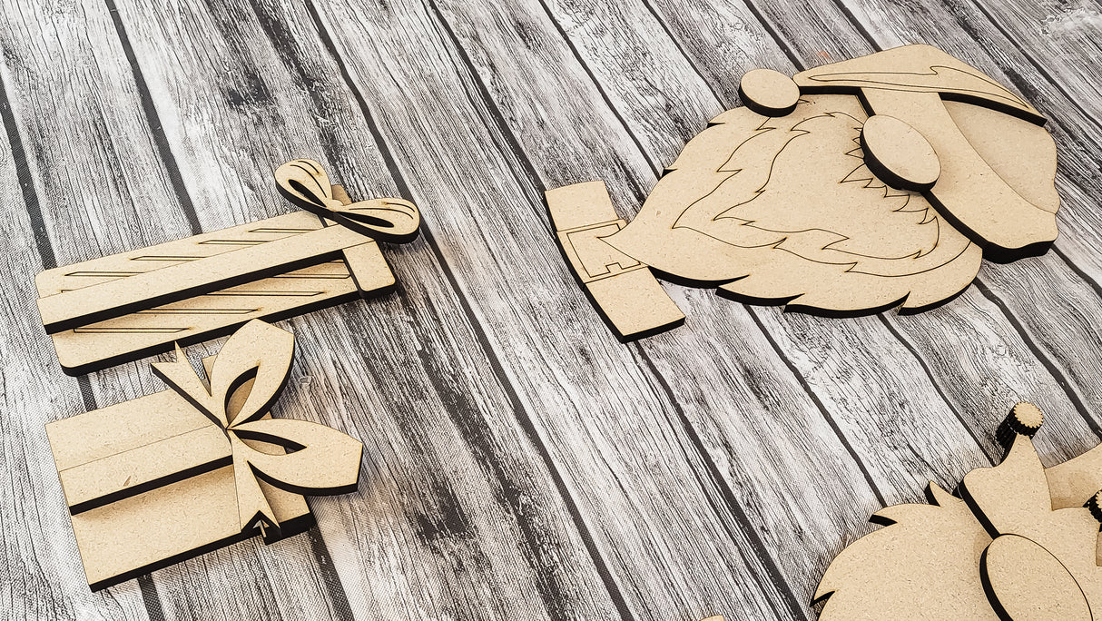 3D Merry Christmas Winter Gnome Porch Leaner DIY Unfinished Kit