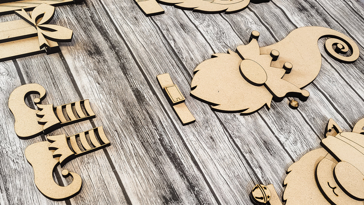 3D Merry Christmas Winter Gnome Porch Leaner DIY Unfinished Kit