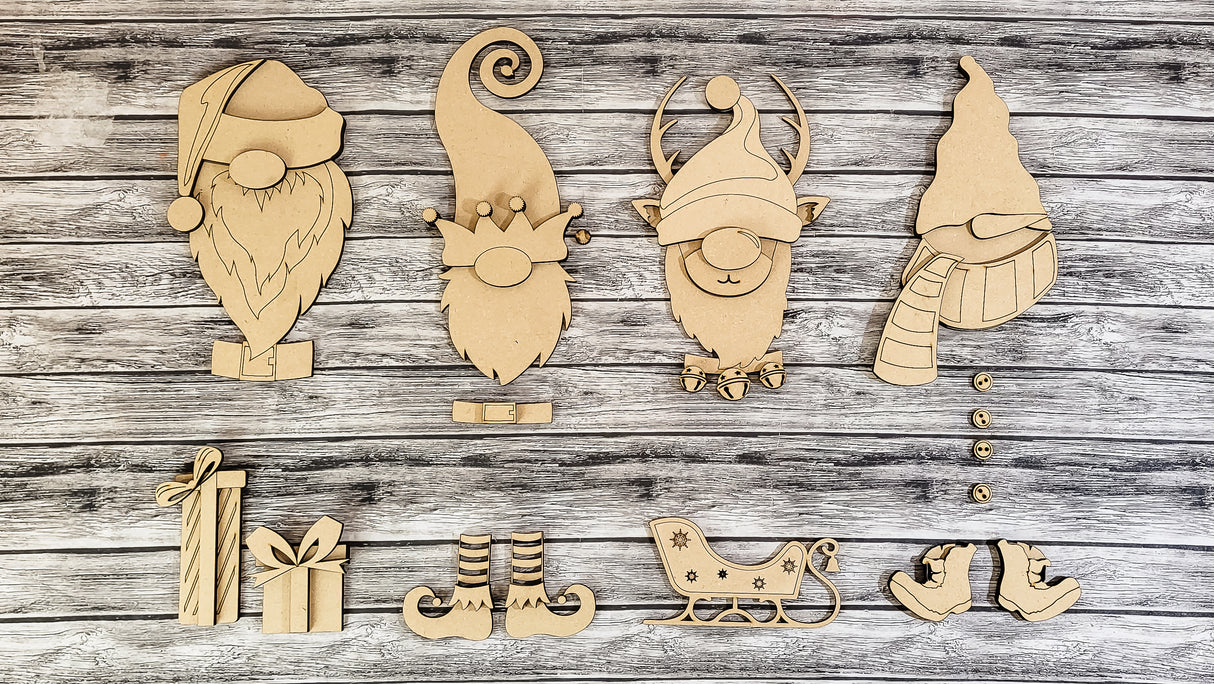 3D Merry Christmas Winter Gnome Porch Leaner DIY Unfinished Kit