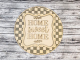 Home Sweet Home Buffalo Plaid Door Hanger - Lvl 1