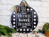 Home Sweet Home Buffalo Plaid Door Hanger - Lvl 1