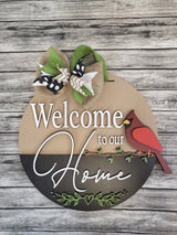 Welcome To Our Home Cardinal Door Hanger - LEVEL 1