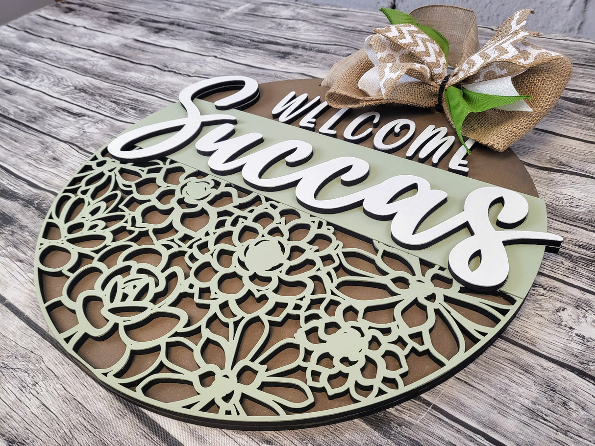 Finished - Welcome Succas Door Hanger
