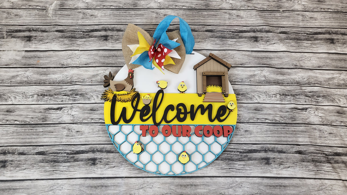 Welcome To Our Coop Door Hanger - Lvl 2